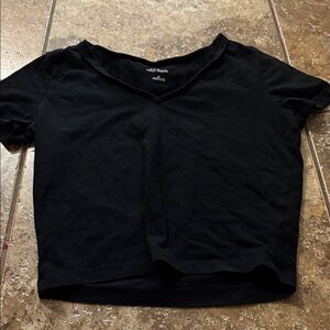 Wild Fable Black Short Sleeve V-Neck Tee